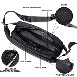 Riñonera Hombre YB00029, ARCTIC HUNTER AH Bandolera Cruzada Impermeable, Riñonera Multifuncional con Cremallera para Correr, Senderismo, Ciclismo, Cam