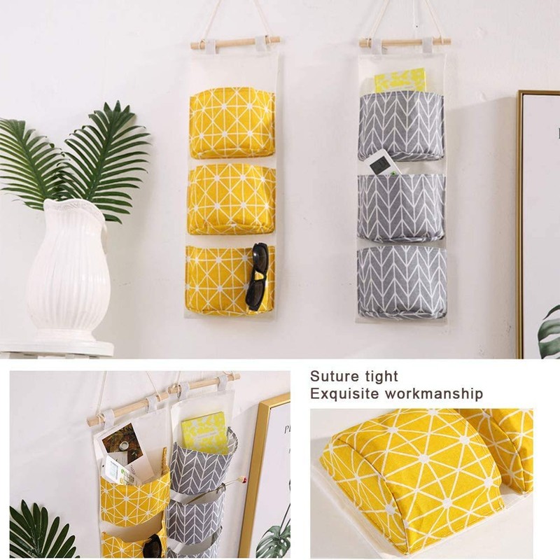 KAHEIGN 3Pcs Wall Hanging Storage Bag, 60 x 20cm Stackable