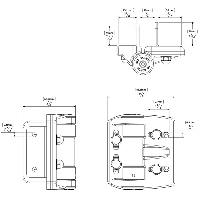 D&D Technologies TruClose Multi-Adjust TCAMA1, Regular Duty Gate Hinge, Self