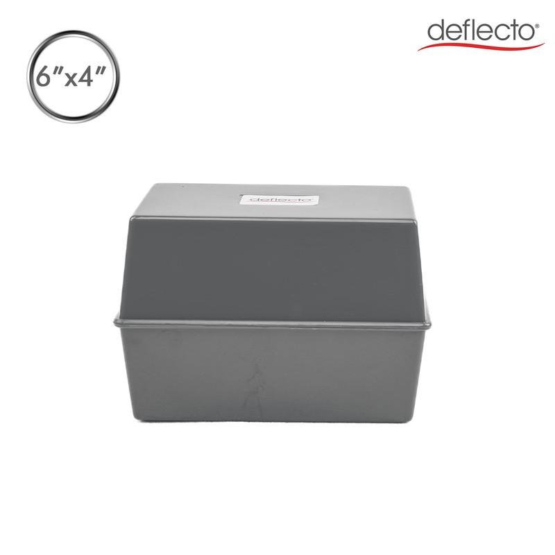 Deflecto Value Size 6 x 4 Index Card Box -