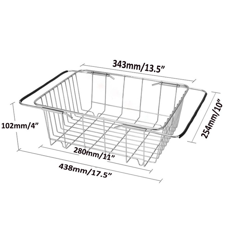 kaileyouxiangongsi Stainless Steel Sink Strainer Drain, Telescopic Drain Basket with