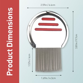 2 Pack Professional Stainless Steel Lice Comb, Reusable Lice and Nit Remover with Improved Precision Teeth, Red and Blue Set, Premium Quality for Effective Lice Removal