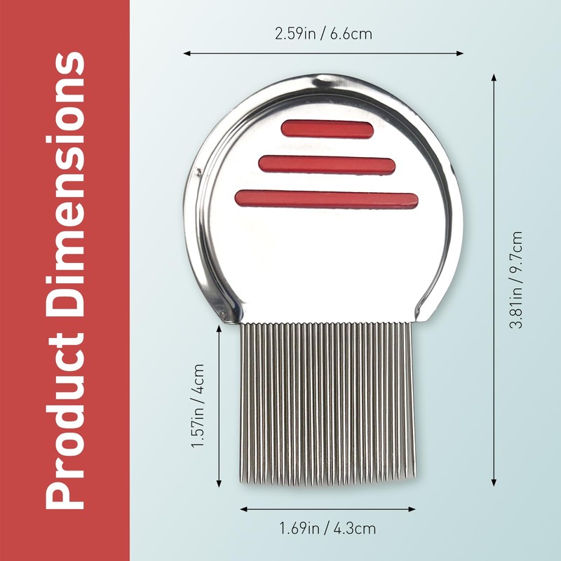 2 Pack Professional Stainless Steel Lice Comb, Reusable Lice and