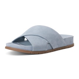 Rockport Women's Leia Slide Sandal, Blue Suede, 6