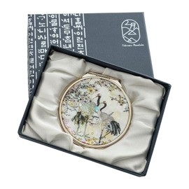 February Mountain Mother of Pearl Dual Magnification Compact Mirror – Gifts for Women, Mom, and Sister – Unique Birthday, Christmas Idea – Elegant and Travel-Friendly