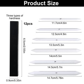 HFDONGL Pack of 12 Charcoal Pencils for Drawing, Charcoal Pencil with 6 Paper Wipers, Charcoal Pencils Set for Painting, Sketching, Design, Art (4 Soft + 4 Medium + 4 Hard)