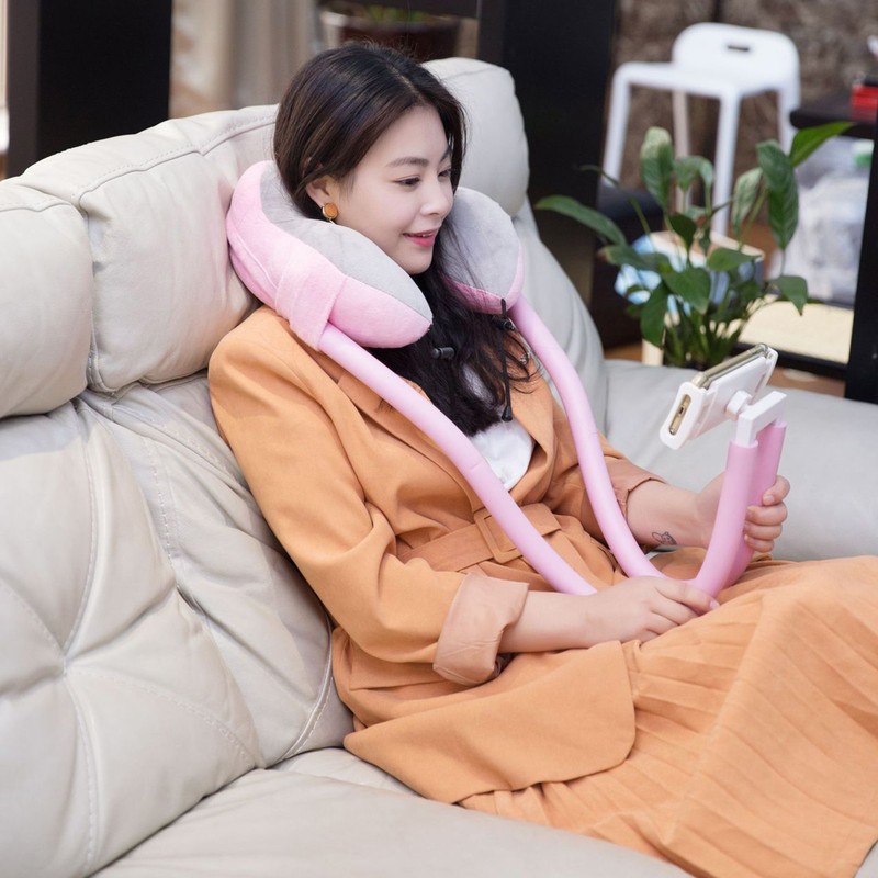 Neck Pillow Phone Holder U Shaped Pillow with Lazy Phone