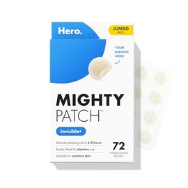 Mighty Patch Parche Invisible+ – El parche hidrocoloide diurno para acné para cubrir granos e imperfecciones, bordes cónicos diseñados para mezclarse en la piel (72 unidades)