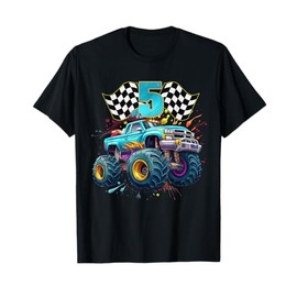 Birthday Monster Truck 5 year Old Boys 5th Awesome Party T-Shirt