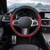Adunsiaoto Universal Steering Wheel Cover, Nappa Leather Perforated Spliced Car