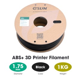 eSUN 3D Printing Filament ABS PRO Plus Spool 1.75mm 1KG Dimensional Accuracy +/- 0.05mm for 3D Printers,Black