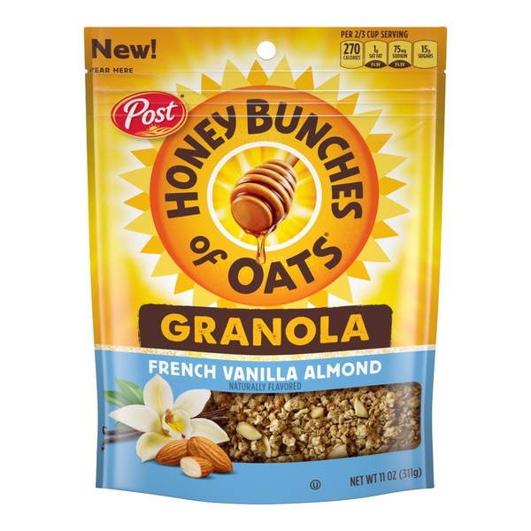 Honey Bunches of Oats French Vanilla Granola Cereal and Snack, Good Source of Fiber, made with Whole Grain Breakfast Cereal, 11 Ounce (Pack of 6)
