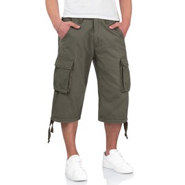 Surplus Trooper Legend 3/4 Mens Cargo Shorts, Olive, M