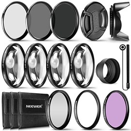 Neewer® 72MM Complete Lens Filter Accessory Kit for Lenses with 72MM Filter Size: UV CPL FLD Filter Set + Macro Close Up Set (+1 +2 +4 +10) + ND Filter Set (ND2 ND4 ND8) + Other