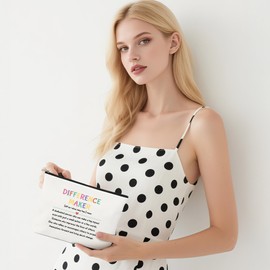 Difference Maker Gift - Retirement Gift for Woman Teacher Appreciation Gifts Thank You Gifts for Women Teacher Coworkers Boss Employee Friends Makeup Bag Cosmetic Bag Travel Toiletry Bags Makeup Pouch