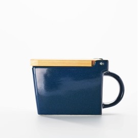 Zero Japan Bee House Premium Salt Box with Hinoki Lid - Container for Sea Salt and Spices - Elegant Cellar for Kitchen Countertop - Jeans Blue, 16 oz