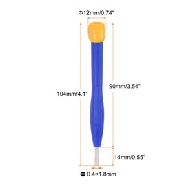 sourcing map Plastic Screwdriver 1.8mm Slotted Head Screw Driver Ceramic Repair Hand Tool with Rotatable Cover for High Frequency Maintenance Circuit Adjustment