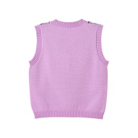 Hyipels Women's Sweater Vest,Y2K Sleeveless Pattern Preppy Style Knitted Crop Tank Top for Girl