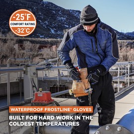 RefrigiWear Frostline Waterproof Fiberfill Insulated Gloves (Black, Medium)