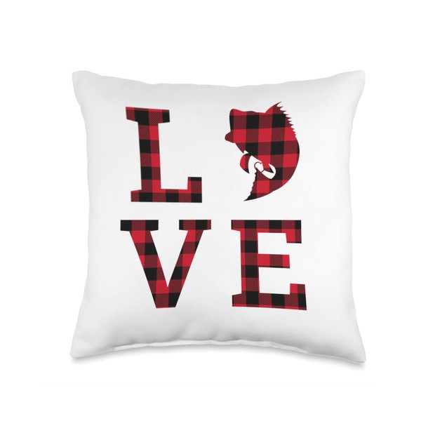 Kismet Designs Love Bass Fishing Red Buffalo Check Rustic Lake