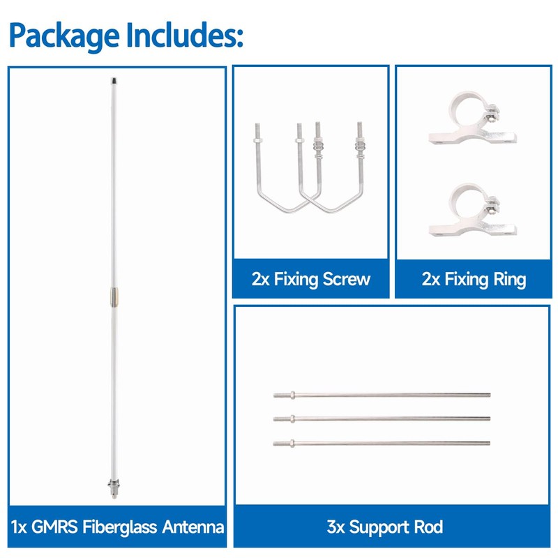 GMRS Base Antenna 462-467MHz,7.2dBi High Gain Fiberglass GMRS UHF-Female SO239