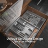 Kurberson Double Layer Silverware Organizer with Lid, Utensil Holder with