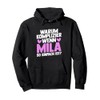 First name Mila pullover hoodie, black