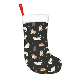 FFCrying Cat Christmas Stockings Xmas Fireplace Hanging Stockings Decoration Stockings for Christmas Decoration Tree Christmas