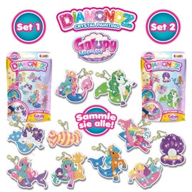 CRAZE DIAMONDZ Keychain Set Galupy Mermaid - Diamond Painting Children's Keyring Set, DIY Diamond Painting Craft Set, Mosaic Making for Children