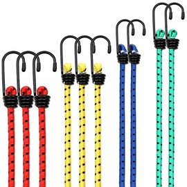 QHFlashbuy Luggage Binding Rope, Elastic Straps with Hooks, Set of 10 Universal Luggage Straps Transport Straps Expander, Versatile Rubber Cords for Luggage, Cargo, Motorcycle 40/60/80/100 cm