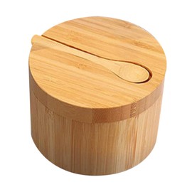 LIFKOME Spice Box with Magnetic Lid Round Salt Container for Kitchen Seasoning Storage for Salt Pepper and Spices for Home and Restaurant Use