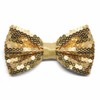 tiemart Gold Sequin Bow Tie