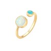 Elli Women's Boho Open Adjustable Ring with Synthetic Opal and