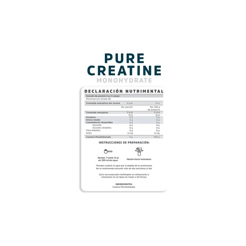 Creatina Monohidratada Pura Okko 150g Sin Sabor