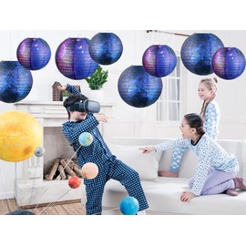 Hitopin Pack of 10 Planetary Lanterns Decoration, Paper Lanterns, Planets, Children's Solar System Planet Lantern, Hanging Planets Paper Lantern, Space Theme Children's Birthday Party Decoration (30 x