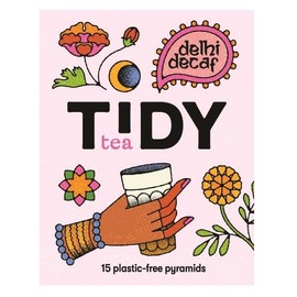 Tidy Tea, Delhi Decaf, 2 x 15 Plastic Free Pyramid Tea Bags, an Everyday Classic Decaffeinated Black Tea