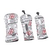 3PCS Golf Club Head Cover PU Waterproof English Flag Pattern