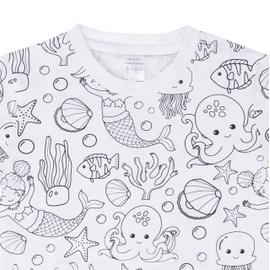 Color Your Own Toddler Pajamas – Mermaid Pajamas with Fabric Markers – PJ Set You Can Color –DIY Kit Perfect for Pajama Party (US, Age, 3 Years, Regular, Mermaid)