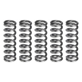 uxcell 5Pcs Compression Spring, 5mm OD, 0.8mm Wire Size, 15mm Free Length, Spring Steel Construction Extended Mechanical Compression Springs for Shop and Home Repairs, Silver Tone