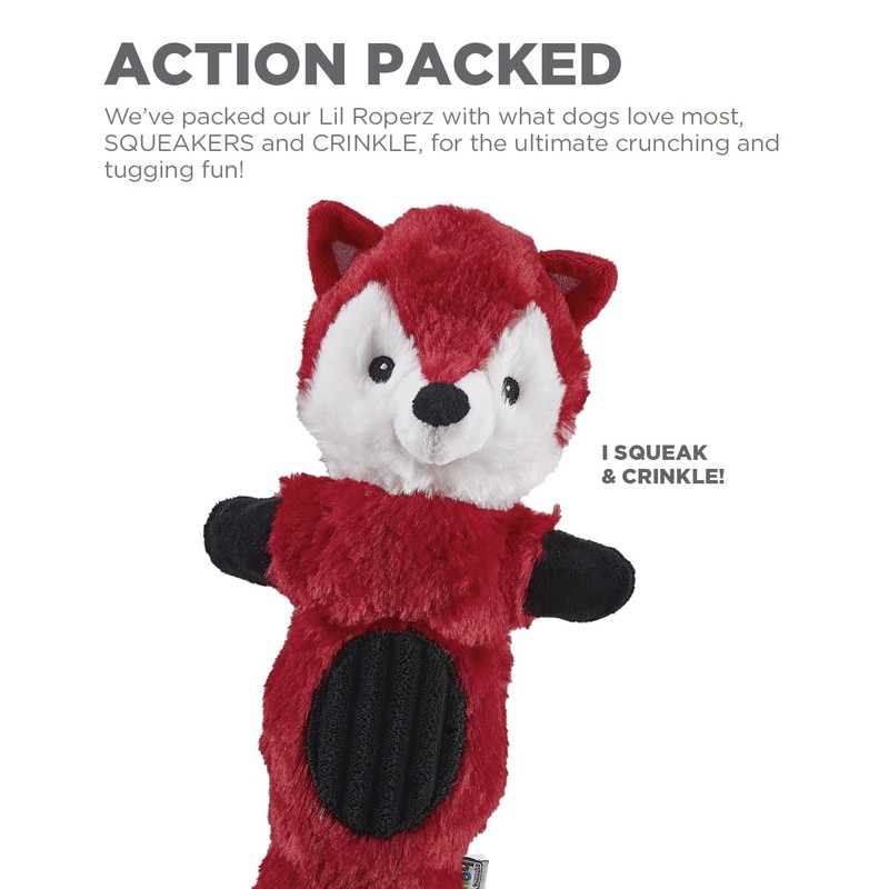 Charming Pet Lil Roperz Fox Durable Plush and Rope Tug