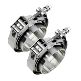 ROADFORMER 3 inch V Band Clamp - 4 sets of Quick Release Vband Exhaust Clamp with Flange Stainless Steel for Automotive exhaust system, turbocharger, downpipe and mufflers (3" - 4 Pack)