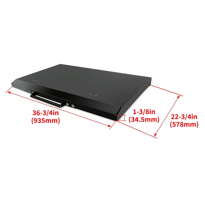 ECOTRIC 36" Griddle Cover Lid Powder Coated Black Aluminum Compatible