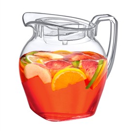 Amazing Abby - Vively Grand - Plastic Pitcher (96 oz, 3 Quart), Clear Water Pitcher with Lid, Fridge Jug, BPA-Free, Shatter-Proof, Great for Iced Tea, Sangria, Lemonade, Juice, Milk, and More