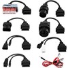 QWORK® 8 Piece Cable Adapter Diagnostic OBD Set, OBD Diagnostic