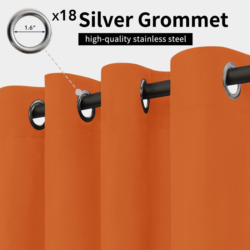 Easy-Going Outdoor Curtains Waterproof Windproof Weatherproof Curtain for Patio, Cabana,