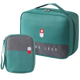 katmerio Medikament Tasche, 2 Stück Tragbar Medikamententasche, Reiseapotheke Tasche Wasserdicht, Medizin Aufbewahrungstasche, Reiseapotheke Tasche für Schule,Reisen, Camping und Wandern