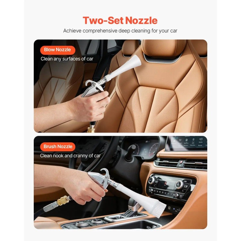 Air Blow Gun 6-9.2 Bar With 2 Nozzles Car Cleaning