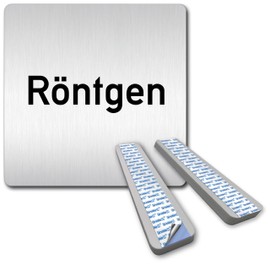 Türschilder24 XXL Door Sign 125 x 125 mm X-Ray 1.5 mm Aluminium Solid Material 100% Made in Germany (X-Ray + Spacer)