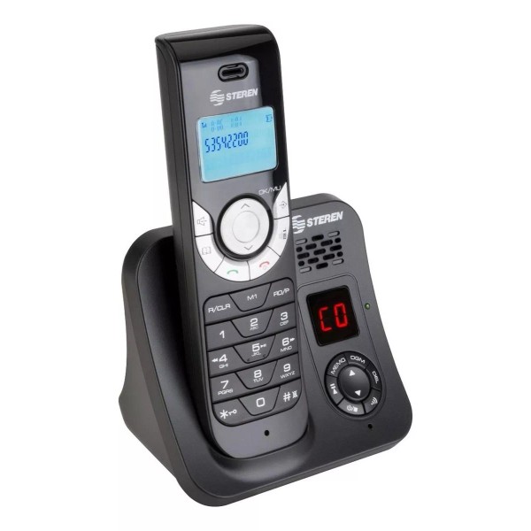 Steren Teléfono Inalámbrico Dect 6.0, Con Contestadora | Tel-2480 Color Negro