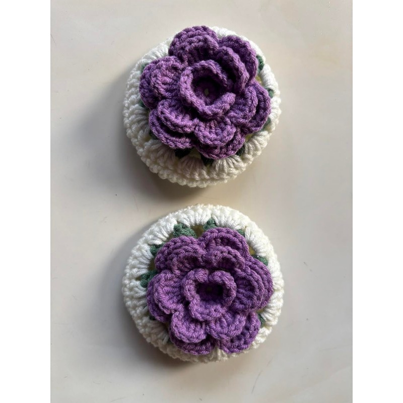 Hosootan AirPods Max Crochet Earphone Cover (E,Purple)